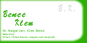 bence klem business card